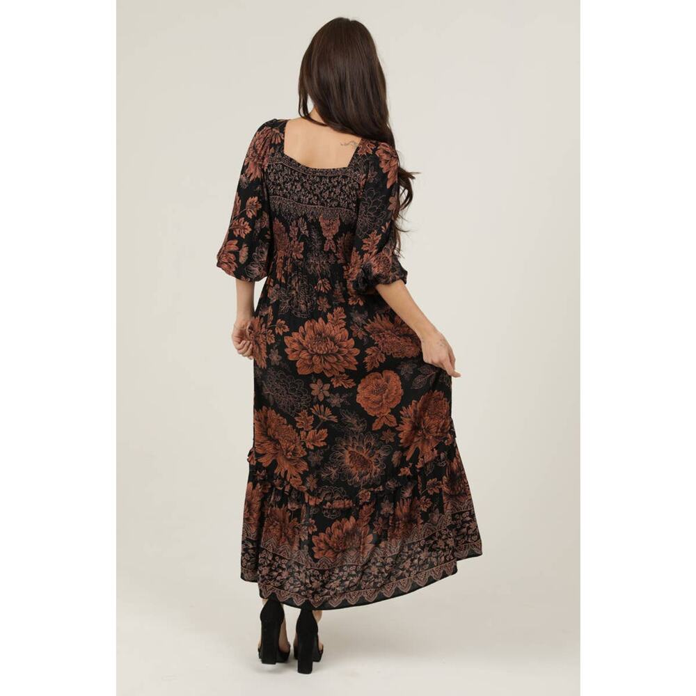 Angie's V NECK TWIST FRONT CUT OUT SIDE SLIT MAXI DRESS - Picture 3 of 4